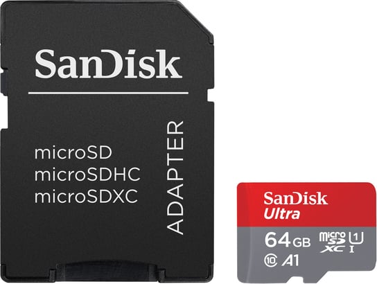 Karta pamięci microSDXC SANDISK Ultra, 64 GB + adapter SD SanDisk