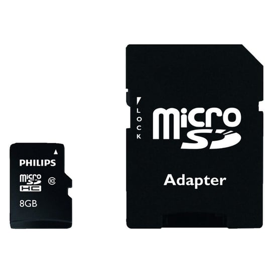 Karta pamięci PHILIPS, microSDHC, 8 GB + adapter Philips