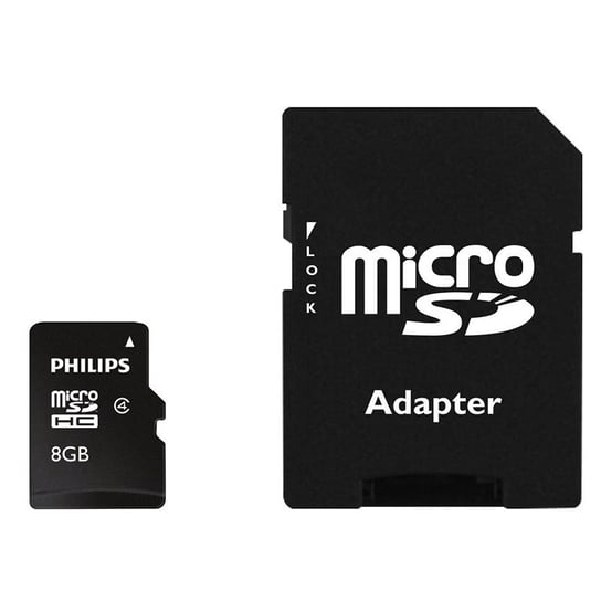 Karta pamięci PHILIPS, microSDHC, 8 GB + adapter Philips