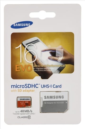 Karta pamięci SAMSUNG Evo, microSDHC, 16 GB, Class 10 + adapter SD Samsung