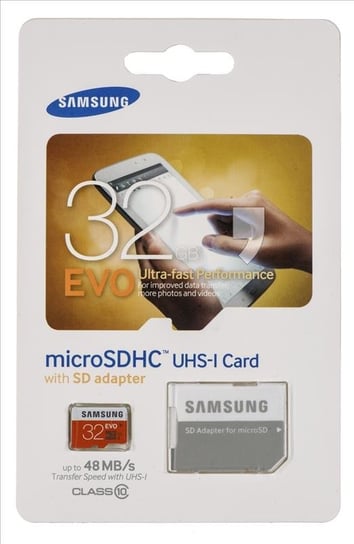 Karta pamięci SAMSUNG Evo, microSDHC, 32 GB, Class 10 + adapter SD Samsung