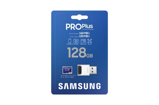 Karta pamięci SAMSUNG PRO Plus MB-MD128KB/WW, MicroSDXC, 128 GB + czytnik Samsung