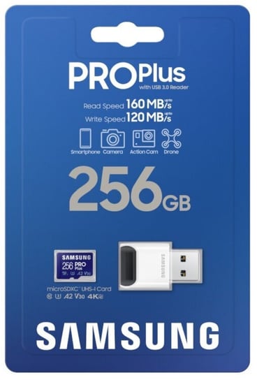 Karta pamięci SAMSUNG PRO Plus MB-MD256KB/WW, MicroSDXC, 256 GB + czytnik Samsung