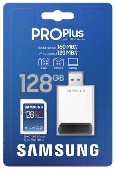 Karta pamięci SAMSUNG PRO Plus MB-SD128KB/WW, SDXC, 128 GB + czytnik Samsung
