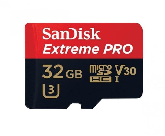 Karta pamięci SANDISK Extreme Pro, microSDHC, 32 GB, A1 C10 V30 UHS-I U3 + adapter SD + Rescue Pro Deluxe SanDisk