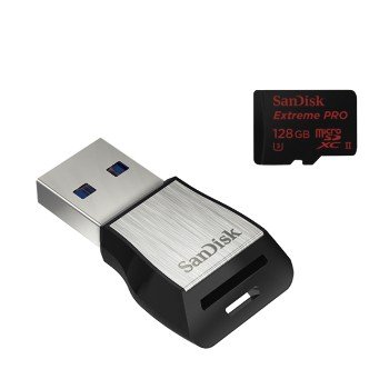 Karta pamięci SANDISK Extreme Pro SDSQXPJ-128G-GN6M3, microSDXC, 128 GB, Class 10 UHS-II U3 + czytnik USB 3.0 SanDisk