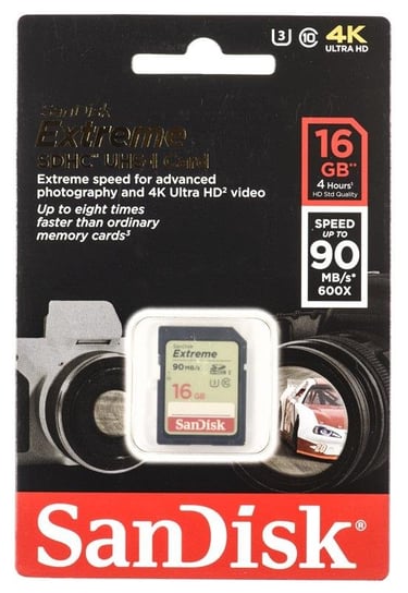 Karta pamięci SANDISK Extreme, SDHC, 16 GB, Class 10 SanDisk