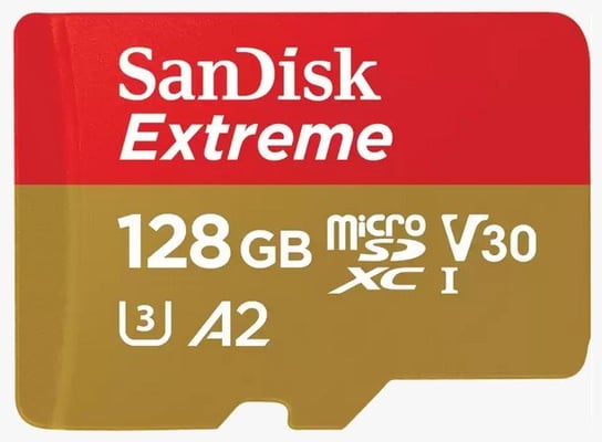 Karta pamięci SANDISK Extreme SDSQXAA-128G-GN6MA, microSDXC, RescuePRO Deluxe 128 GB + Adapter SD SanDisk