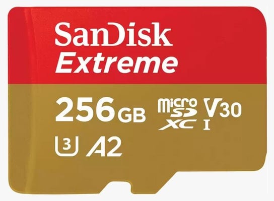 Karta pamięci SANDISK Extreme SDSQXAV-256G-GN6MA, microSDXC, RescuePRO Deluxe 256 GB + Adapter SD SanDisk