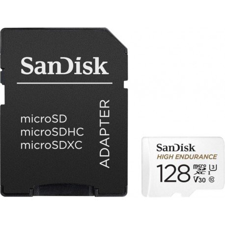 Karta pamięci SANDISK High Endurance Monitoring, microSD, 128 GB, Class C10 + adapter SanDisk