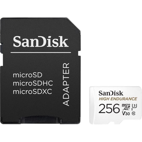 Karta pamięci SANDISK High Endurance Monitoring, microSD, 256 GB, Class C10 + adapter SanDisk