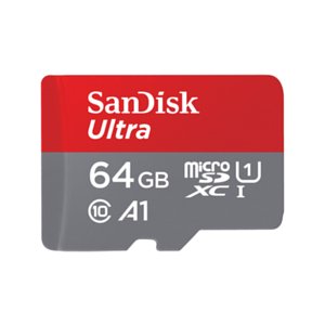 Karta pamięci SanDisk Ultra 64 GB microSDXC + adapter SD z aplikacją A1 Wydajność do 120 MB/s, klasa 10, UHS-I SanDisk