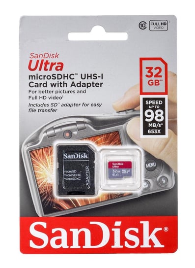 Karta pamięci SANDISK Ultra SDSQUAR-032G-GN6IA, MicroSDHC, 32 GB, Class 10 + adapter SD SanDisk