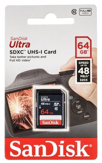 Karta pamięci SANDISK Ultra, SDXC, 64 GB, Class 10 SanDisk