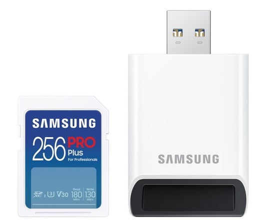 Karta pamięci SD Samsung PRO Plus 256GB MB-SD256SB z czytnikiem Samsung