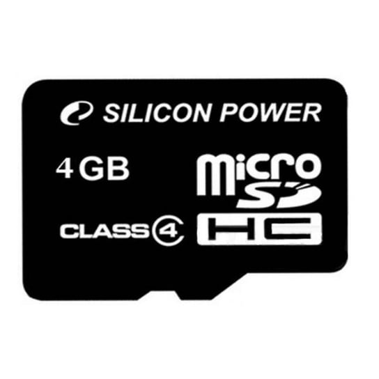 Karta pamięci SILICON POWER microSDHC, 4 GB, Class 4 + adapter SD Silicon Power