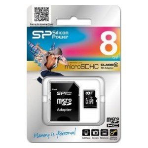 Karta pamięci SILICON POWER, microSDHC, 8 GB + adapter Silicon Power