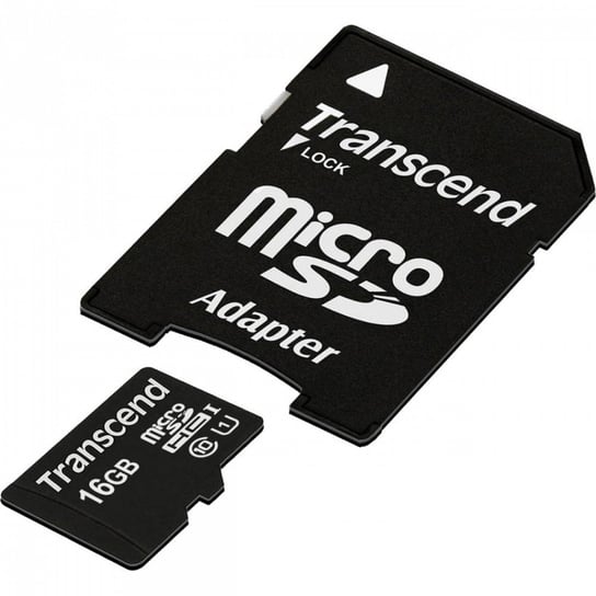 Karta pamięci TRANSCEND Premium, microSD, 16 GB + adapter Transcend