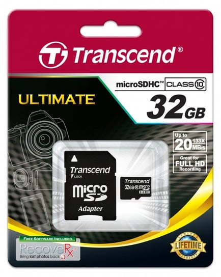 Karta pamięci TRANSCEND Premium, MicroSD, 32 GB + adapter Transcend