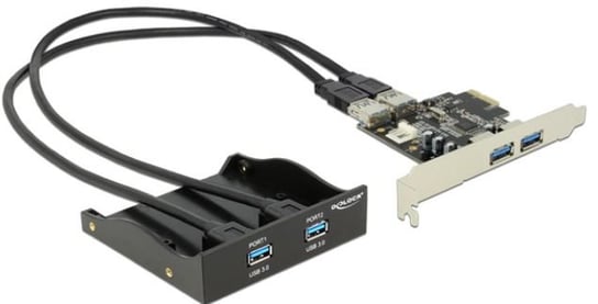 Karta PCI-E - 2 x USB 3.0 + panel przedni 2 x USB 3.0 DELOCK 61893 Delock