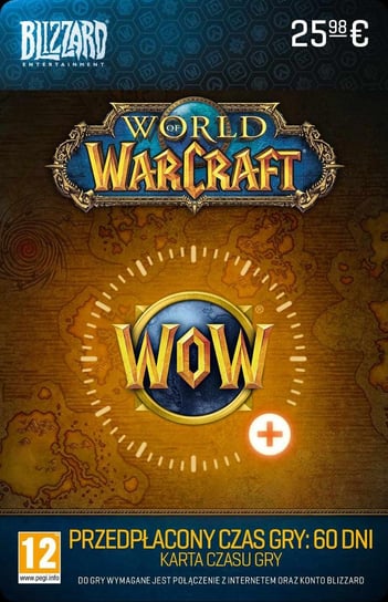 Karta przedpłacona na 60 dni gry w World of Warcraft Blizzard