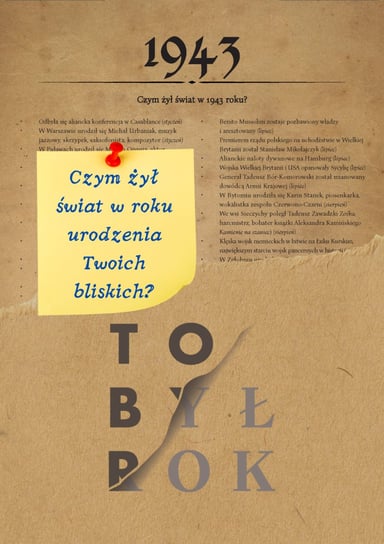 Karta Urodzinowa To Był Rok 1943 na 80 Urodziny ToBylRok.pl