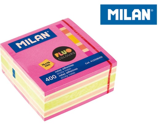 Karteczki fluo, mix kolorów Milan