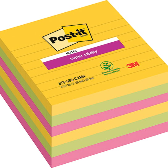 Karteczki Post-It Super Sticky 101 X 101 Mm Linie Mix Post-it