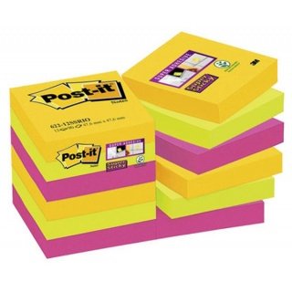 Karteczki post-it super sticky 47.6 x 47.6 mm mix kolorów Post-it