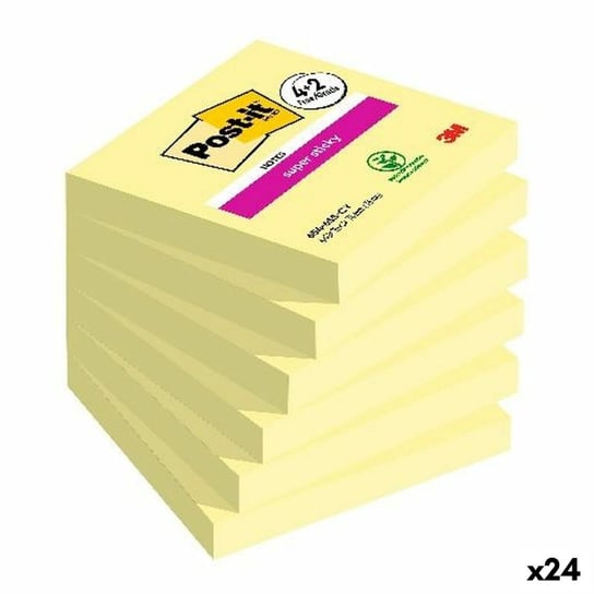 Karteczki przyklejane Post-it Super Sticky Żółty 76 x 76 mm 6 Części (24 Sztuk) Inna marka