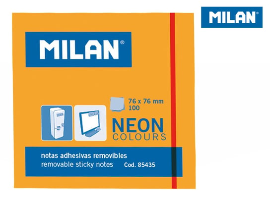 Karteczki samoprzylepne, pomarańczowe neonowe Milan