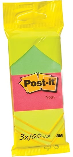 Karteczki samoprzylepne, Post-it, 3 kolory (żółty, zielony, różowy) Post-it