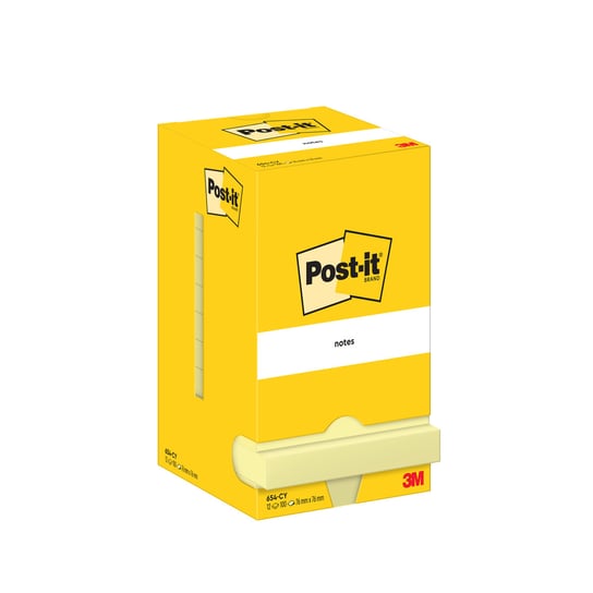 Karteczki samoprzylepne Post-It, Canary Yellow, 76mm x 76mm, 100 arkuszy/bloczek, 12 bloczków Post-it