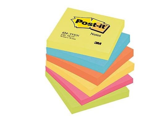 Karteczki samoprzylepne Post-it®, energetyczne kolory, 76x76mm, 6x100 karteczek Post-it