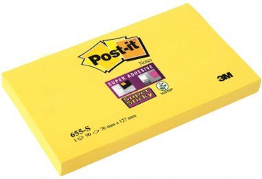 Karteczki samoprzylepne Post-it® Super Sticky, intensywnie żółte, 76x127mm, 90k Post-it