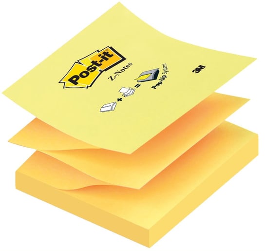 Karteczki samoprzylepne Post-it® Z-Notes, Żółte, 76x76mm, 100 karteczek Post-it