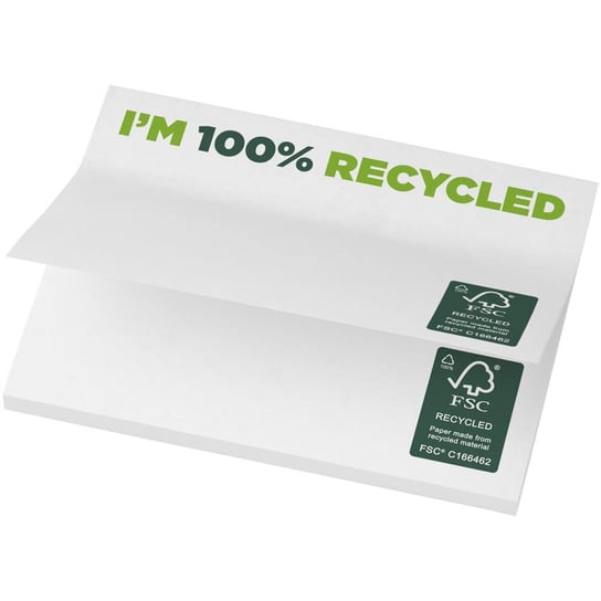 Karteczki samoprzylepne z recyklingu o wymiarach 100 x 75 mm Sticky-Mate® UPOMINKARNIA