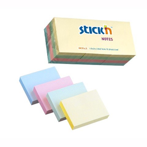 Karteczki Stick'n 38 X 51 Mm 4 Kolory Pastel (12 X 100) Stick'n