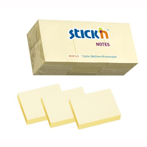Karteczki Stick'n 38 X 51 Mm Zółte Pastel (12 X 100) Stick'n