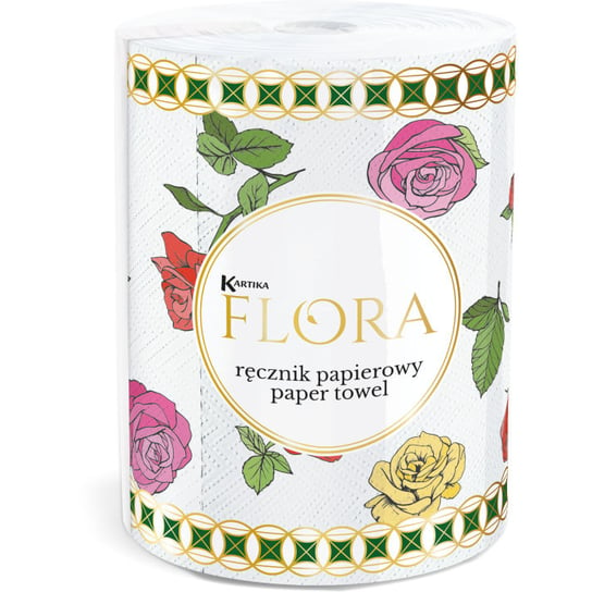 Kartika Flora Ręcznik Papierowy 200 Listków 3-Warstwowy ręcznik kuchenny kwiaty ręcznik w róze ręcznik liście mix wzorów TopTel