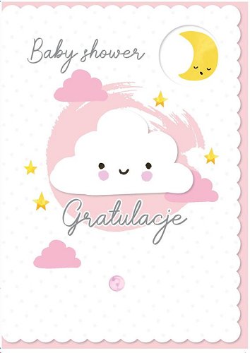 Kartka Baby Shower różowa DK 836 Kukartka