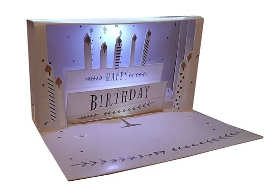KARTKA BOX ze światełkiem, D002 CAKE Up with Paper