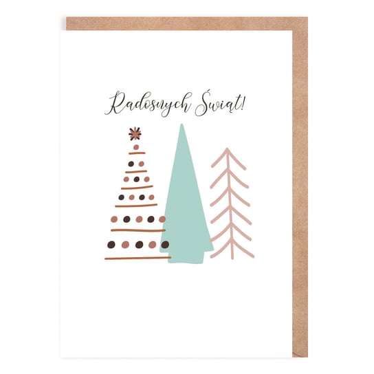 Kartka bożonarodzeniowa Choinki minimalistyczne Cardie