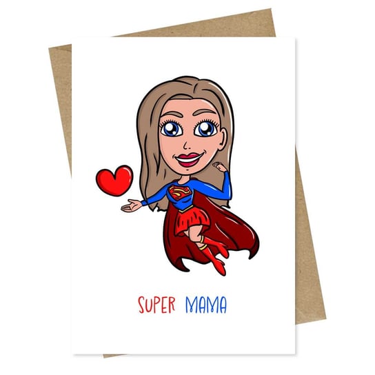 Kartka dla Mamy Dzień Matki "Super Mama" Superbohaterka Urodzinowa / Papierove Love Inna marka