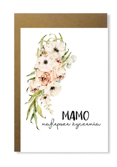 Kartka Dla Mamy Na Dzień Matki Prezent Kwiaty Manufaktura dobrego papieru
