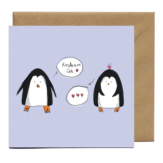 Kartka miłosna Pingwiny JuliArt