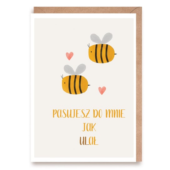 Kartka Miłosna Walentynkowa Pszczółki Karnet Walentynkowy Cardie