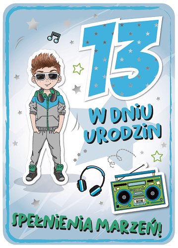 Kartka na 13 urodziny dla chłopaka GM751 Armin Style