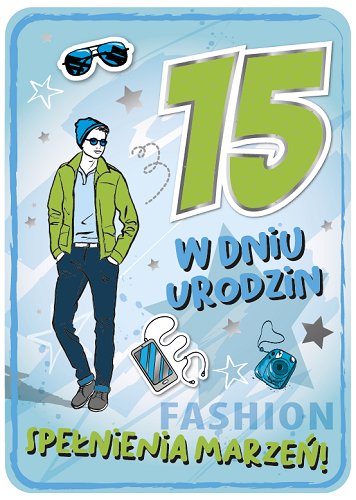 Kartka na 15 urodziny dla chłopaka GM755 Armin Style