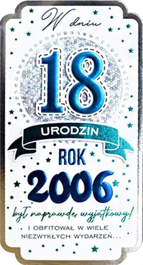 Kartka na 18-tkę dla urodzonych w 2006 roku PM345 Kukartka